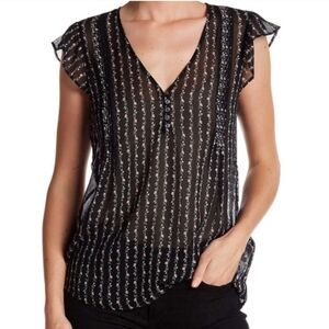 Joie Sheer Silk Floral Blouse